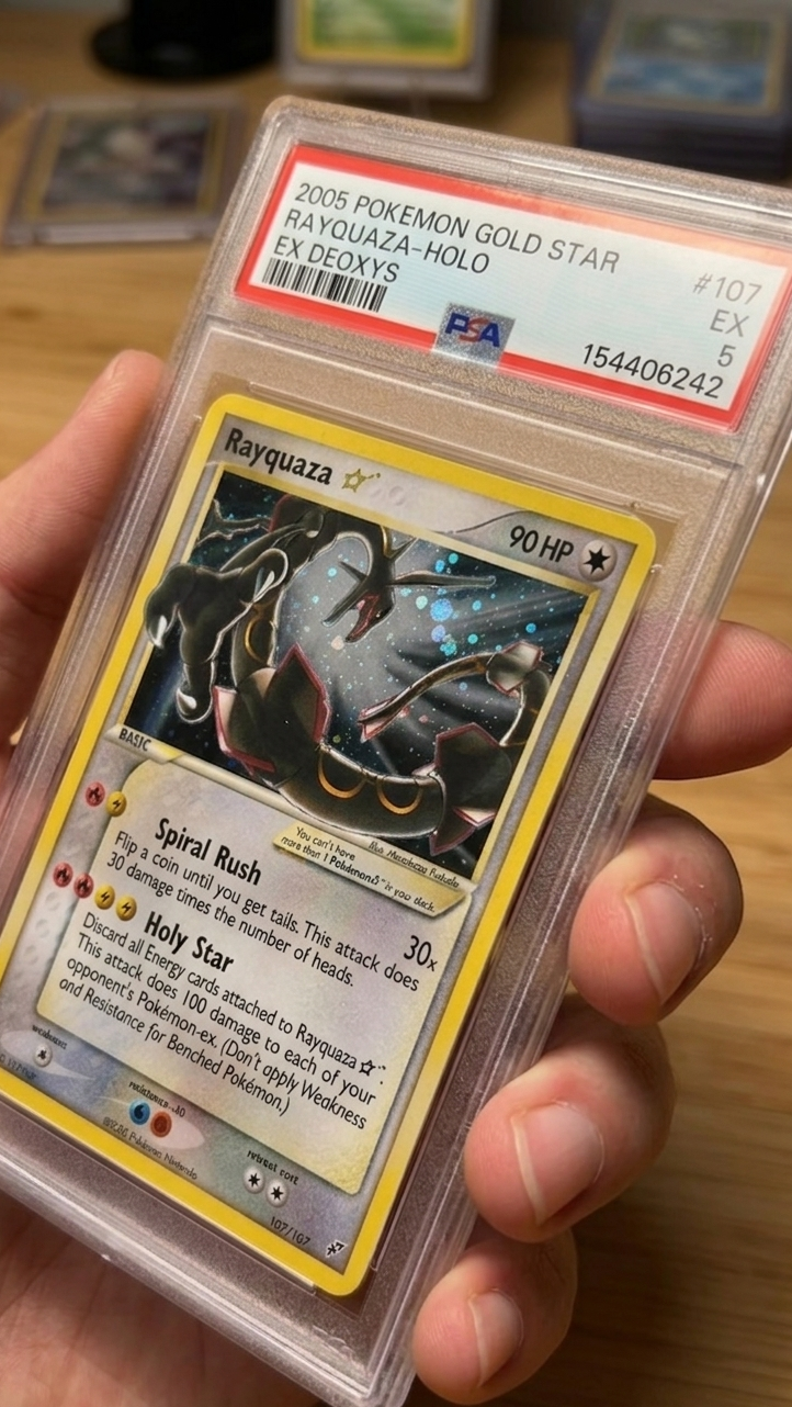 Pokemon Rayquaza Gold Star EX Deoxys Holo Ultra Rare #107 PSA 5