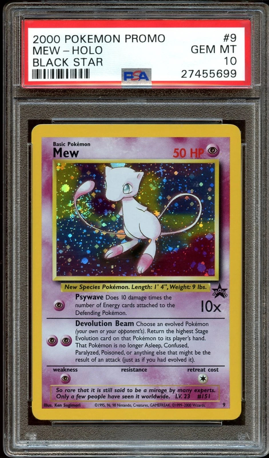 PSA 10 GEM MINT Mew # 9 SWIRL WOTC Black Star HOLO PROMO Pokemon Card