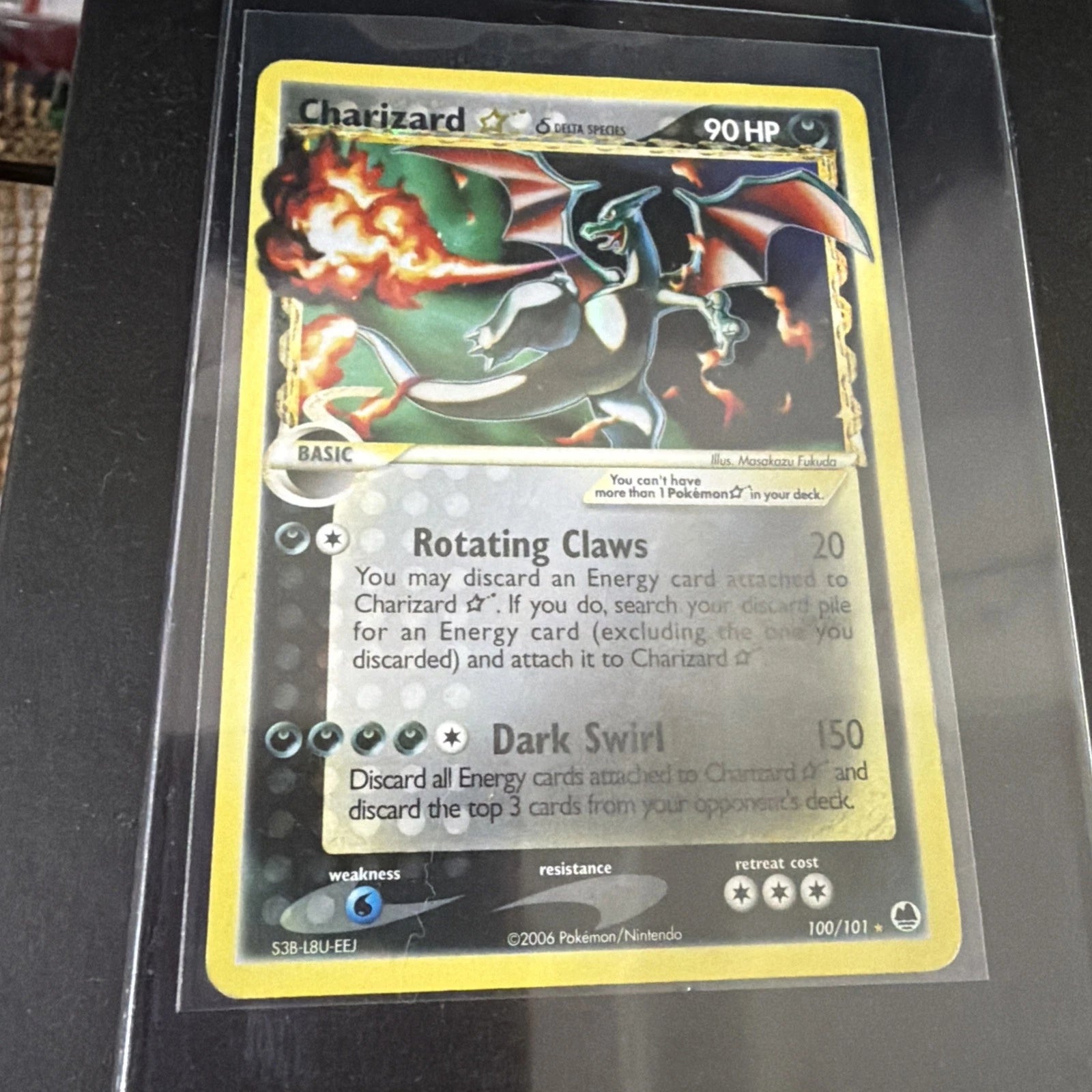 2006 POKEMON EX DRAGON FRONTIERS GOLD STAR #100 CHARIZARD-HOLO PSA