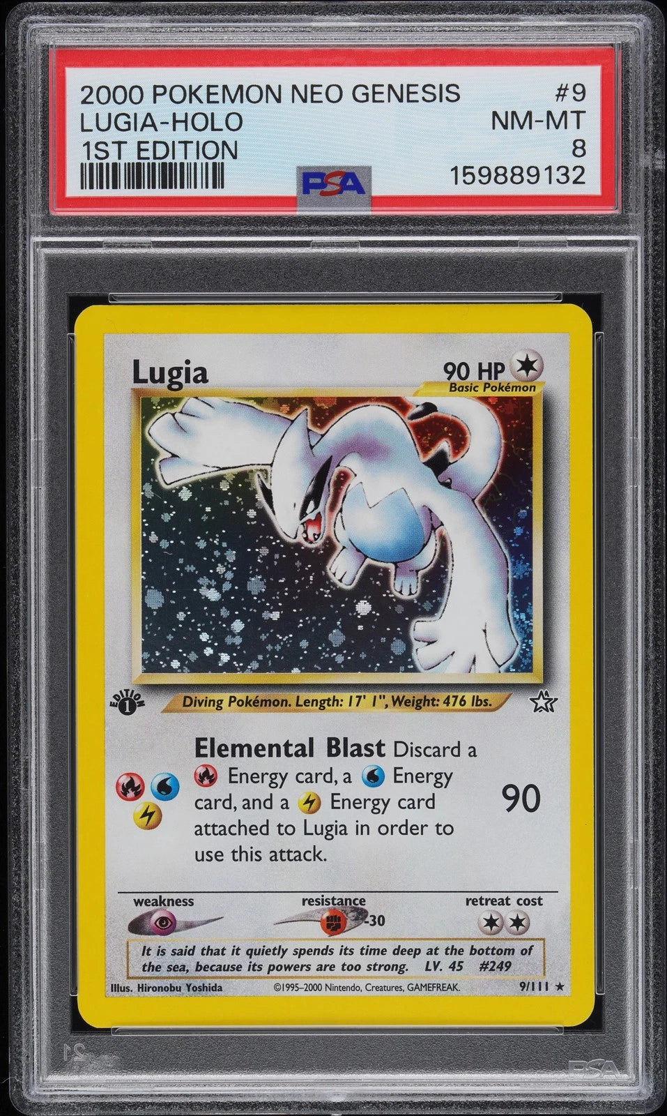 2000 POKEMON NEO GENESIS 1ST EDITION #9 LUGIA-HOLO PSA 8